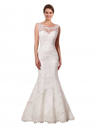 Bateau Illusion Sweetheart Lace Wedding Dress Essex