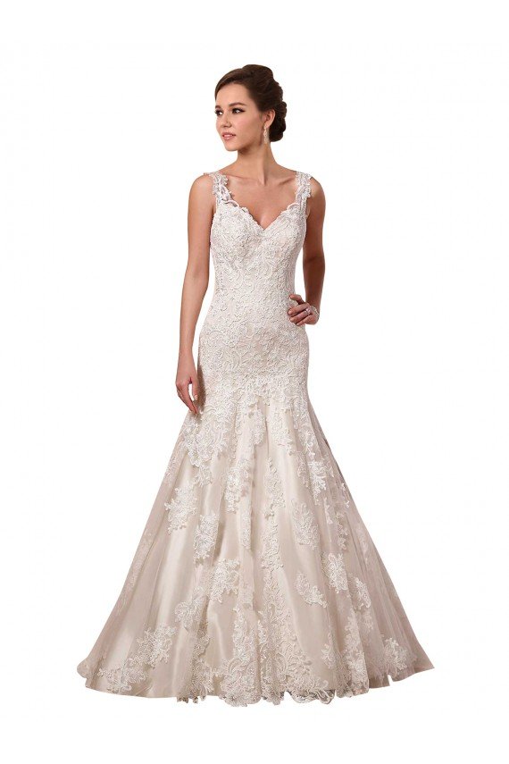 Open Back Mermaid Tulle Wedding Dress with Lace Bodice Essex