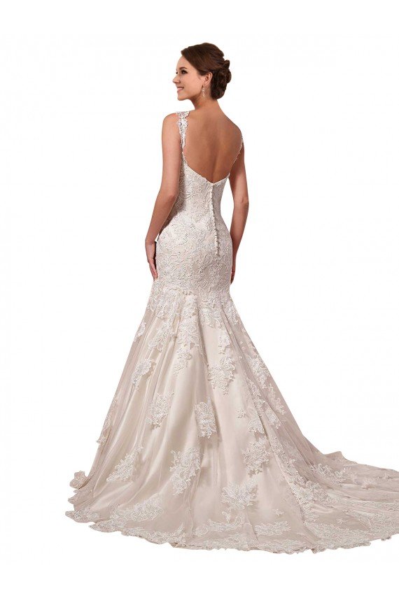 Open Back Mermaid Tulle Wedding Dress with Lace Bodice Essex