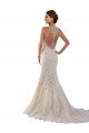 High Neck Mermaid Lace Wedding Dress with Illusion Back Essex