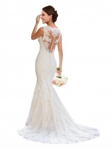 V-Neck Mermaid Vintage Lace Wedding Dress Essex