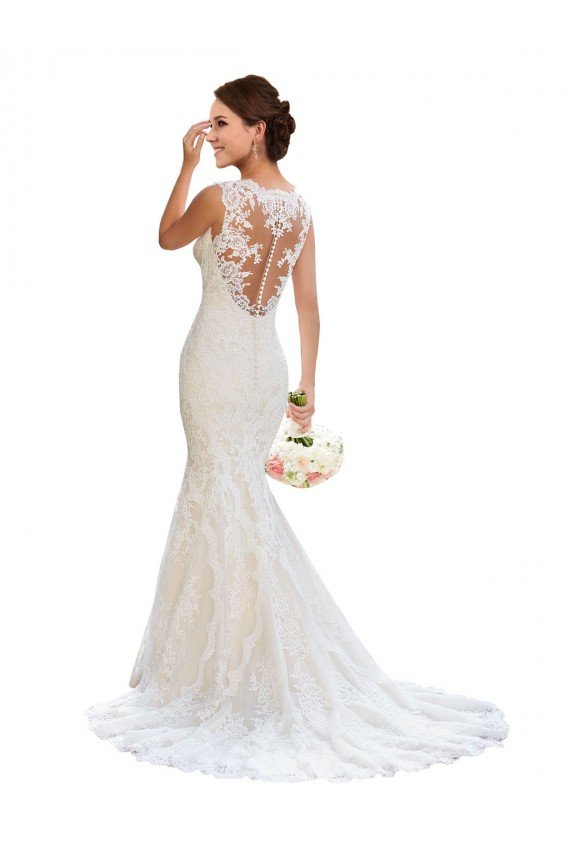 V-Neck Mermaid Vintage Lace Wedding Dress Essex