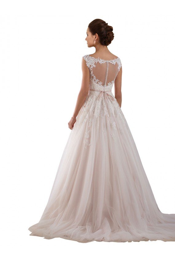 Illusion Sweetheart Neck Ball Gown Tulle Wedding Dress with Lace Bodice Essex