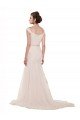 Cap Sleeves Off the Shoulder Ruched Mermaid Tulle Beach Wedding Dress Essex