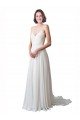 Spaghetti Straps V-Neck A-Line Chiffon Beach Wedding Dress Essex
