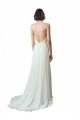 Spaghetti Straps V-Neck A-Line Chiffon Beach Wedding Dress Essex