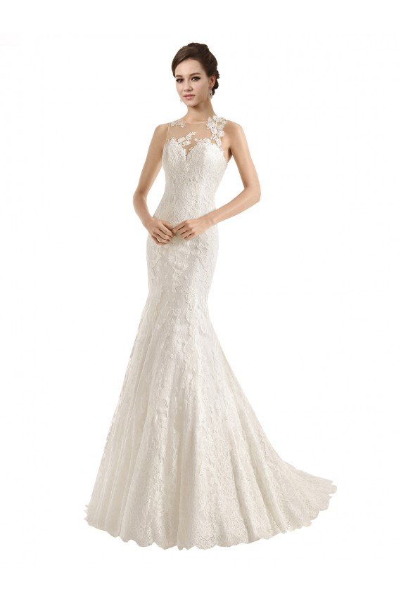 Illusion Neck Mermaid All Over Lace Wedding Dress Essex