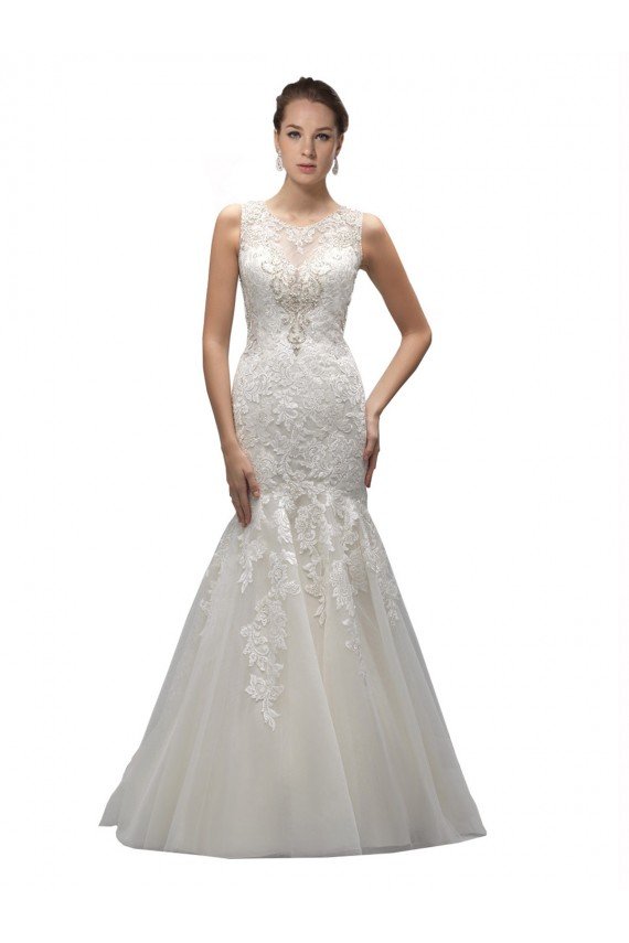 Illusion High Neck Mermaid Lace Wedding Dress Essex