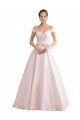 Off the Shoulder Sweetheart Ball Gown Satin Wedding Dress Essex