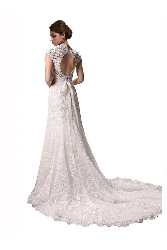 Halter V-Neck Mermaid Lace Wedding Dress with Keyhole Back Essex