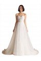 Strapless Sweetheart Lace Bodice A-Line Organza Wedding Dress Essex