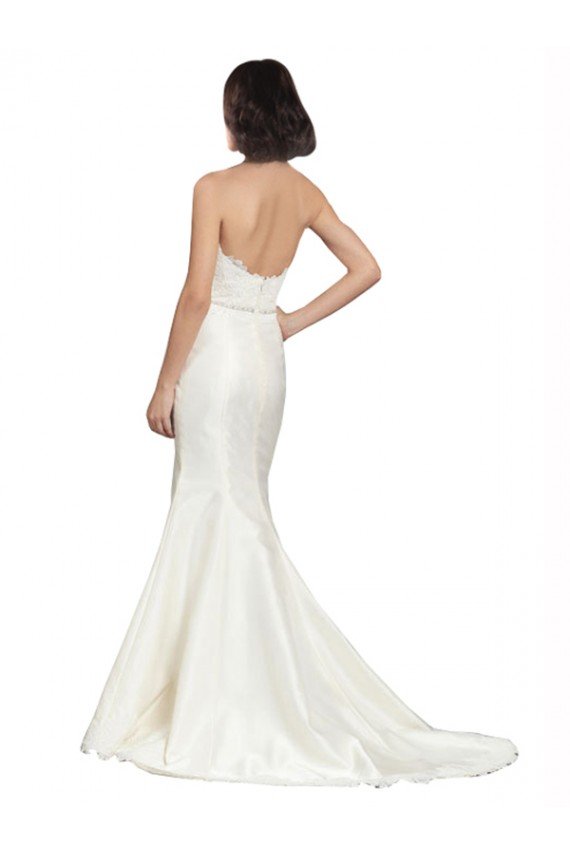 Trumpet Satin Wedding Dress with Sweetheart Lace Bodice Essex