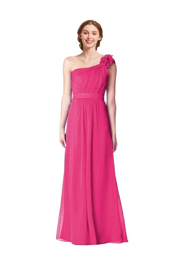 Full Length One Shoulder Chiffon Bridesmaid Dress Essex
