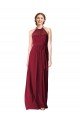 Halter Neck Chiffon Bridesmaid Dress with Shirred Bodice Essex
