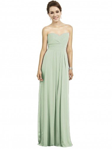 Full Length Strapless Chiffon Bridesmaid Dress with Sweetheart Neckline Essex