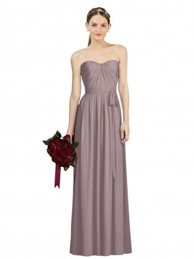 Sweetheart Neckline Long Full Length Chiffon Bridesmaid Dress Essex