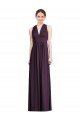 Long Chiffon V-Neck Bridesmaid Dress with Shirred Bodice Essex