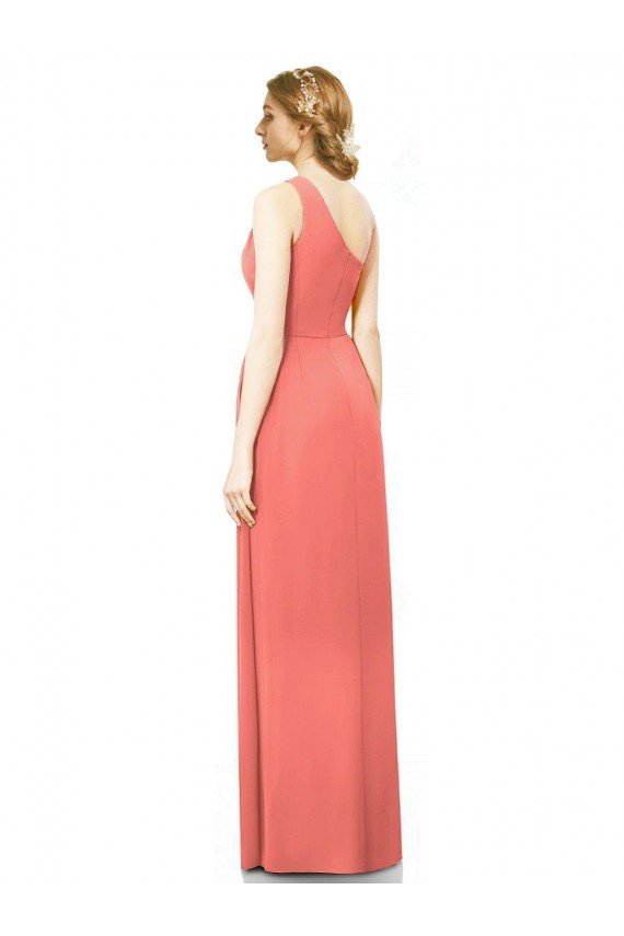 Draped Full Length One Shoulder Chiffon Bridesmaid Dress Essex