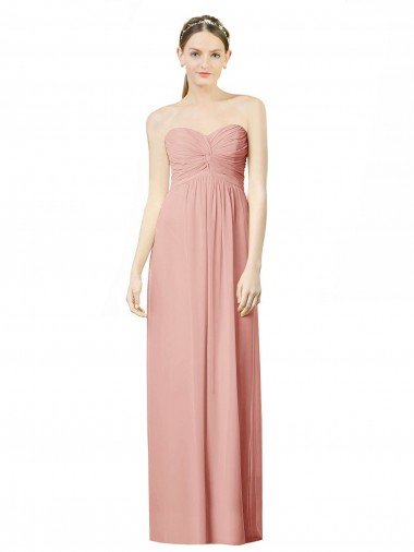 Long Chiffon Sweetheart Bridesmaid Dress with Twist Bodice Essex