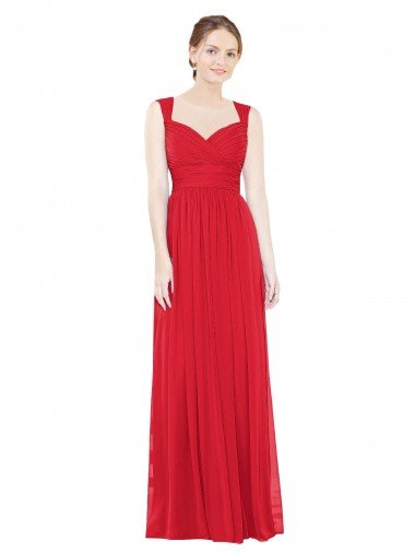 Full-Length Long Chiffon Bridesmaid Dress with Side Front Slit Essex