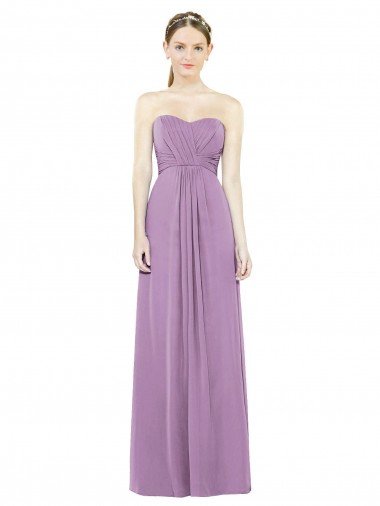 Sweetheart Neckline Strapless Chiffon Bridesmaid Dress with Wrap Pleat Essex