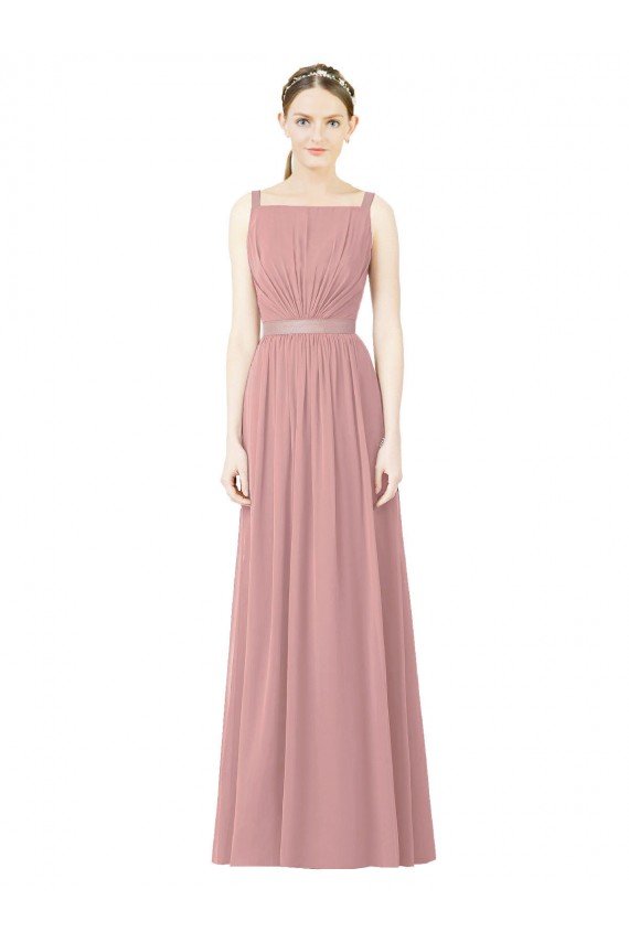 High Neck Chiffon Bridesmaid Dress with Low Back Essex