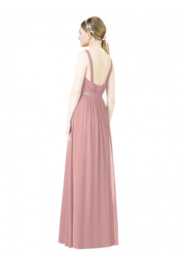 High Neck Chiffon Bridesmaid Dress with Low Back Essex