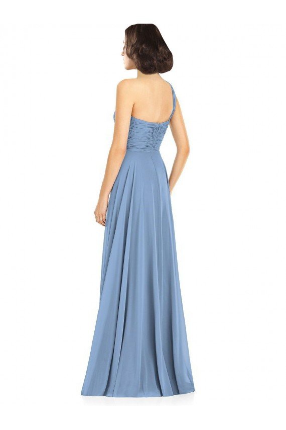 One Shoulder Long Chiffon Bridesmaid Dress with Sweetheart Bodice Essex