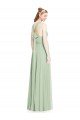 Open Back Halter Chiffon Bridesmaid Dress with Flowy Bow Essex