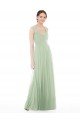 Sheer Back Cap Sleeves Long Chiffon Bridesmaid Dress  Essex