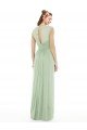 Sheer Back Cap Sleeves Long Chiffon Bridesmaid Dress  Essex