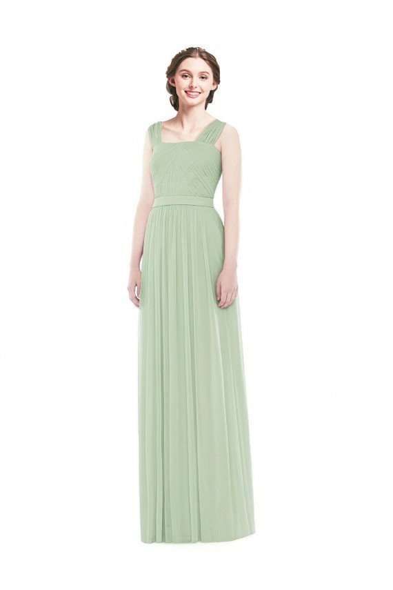 Sleeveless Chiffon Long Bridesmaid Dress with Shoulder Straps Essex