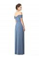 Off the Shoulder Chiffon Bridesmaid Dress with Draped Bodice Essex