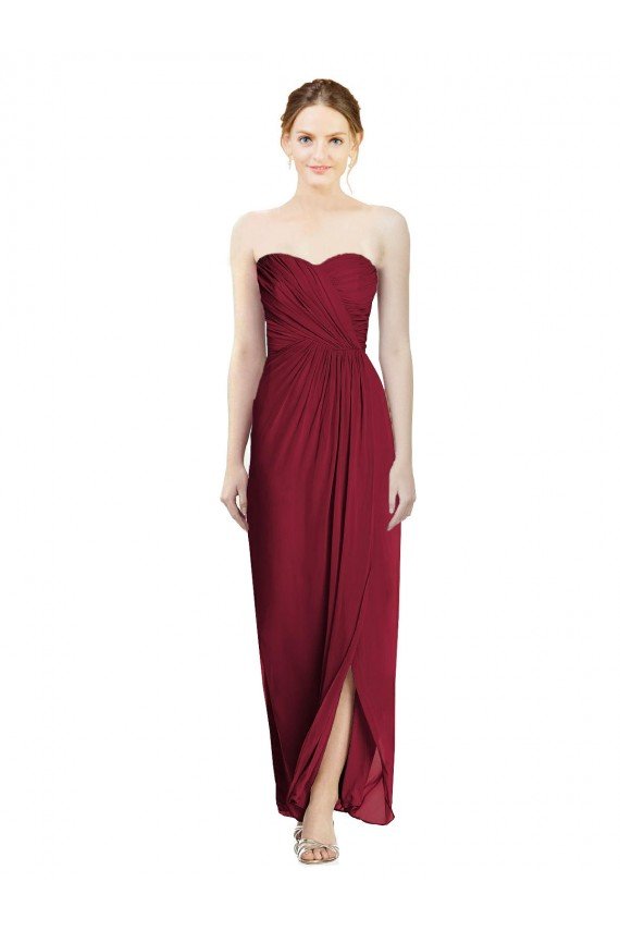 Strapless Sweetheart Long Chiffon Bridesmaid Dress Essex