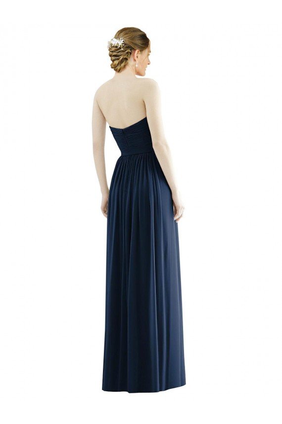 Low Back Draped Strapless Chiffon Formal Bridesmaid Dress  Essex