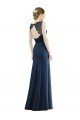 Lace Bodice Open Back Trumpet Chiffon Bridesmaid Dress with Bow Belt Essex