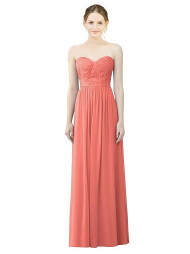 Draped Sweetheart Strapless Chiffon Bridesmaid Dress Essex