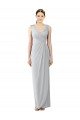Draped Sleeveless Long Chiffon V-Neck Bridesmaid Dress Essex
