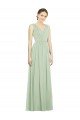 Natural Waist V-Neck Draped Chiffon Bridesmaid Dress Essex