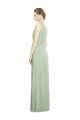 Natural Waist V-Neck Draped Chiffon Bridesmaid Dress Essex