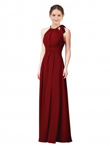 Luxe Chiffon Bridesmaid Dress with Open Slit In the Back Essex