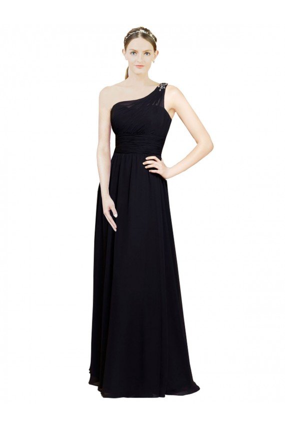 Sweetheart Chiffon Bridesmaid Dress with Beaded One Shoulder Strap Essex