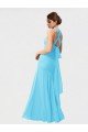 Long Halter Chiffon Bridesmaid Dress with Dropped Waist Essex