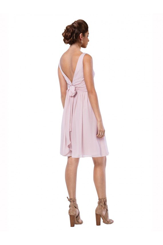 Short Knee Length Criss Cross Draped Chiffon Cocktail Bridesmaid Dress Essex