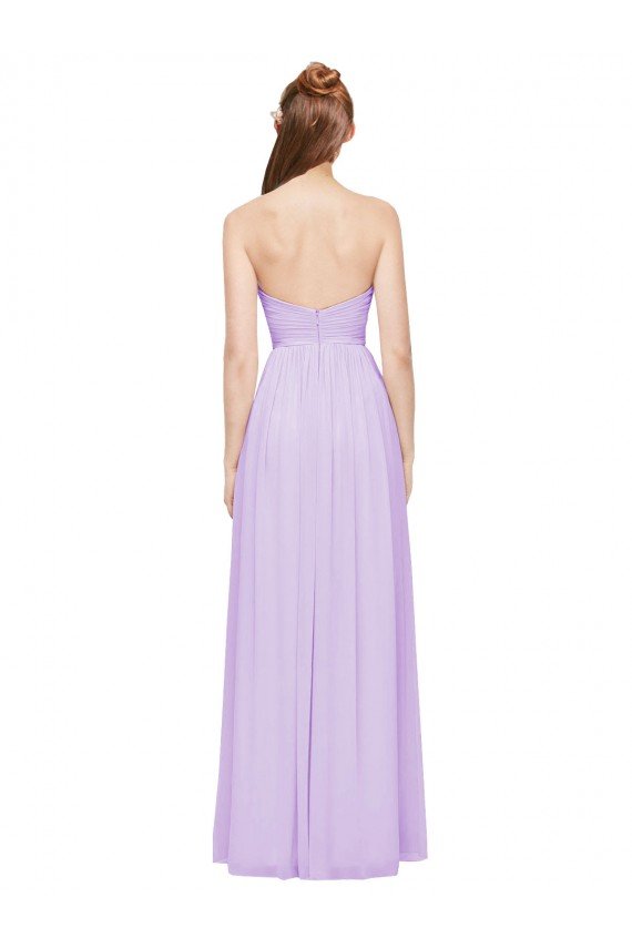 Strapless Mermaid Chiffon Bridesmaid Dress WITH High Side Slit and Ruffles Essex