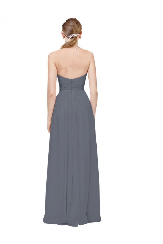 Twisted Waist Pleats Sweetheart Long Chiffon Bridesmaid Dress Essex