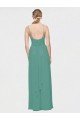 Rouched V-Neckline and Spaghetti Straps Long Chiffon Bridesmaid Dress Essex