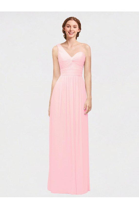 One Shoulder Twisted Waist Sweetheart Chiffon Bridesmaid Dress Essex