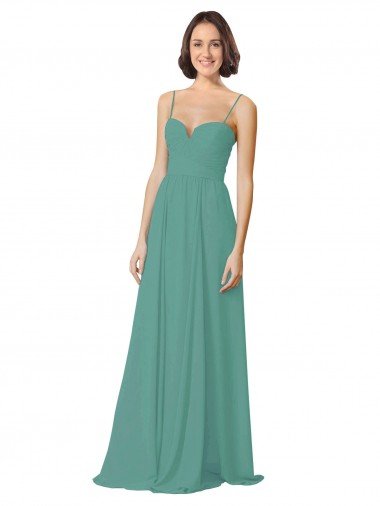 Spaghetti Straps Sweetheart A-Line Chiffon Bridesmaid Dress Essex