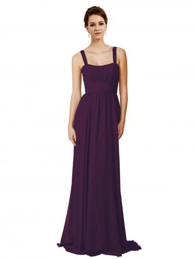Full Length Chiffon Bridesmaid Dress with Spaghetti Straps Essex